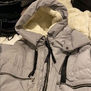 Grey winter puffer coat